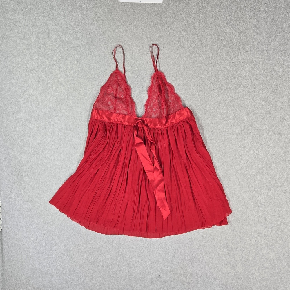 Victoria's Secret Women Sleepwear L/G Red Babydoll Romantic Lace Sleeveless